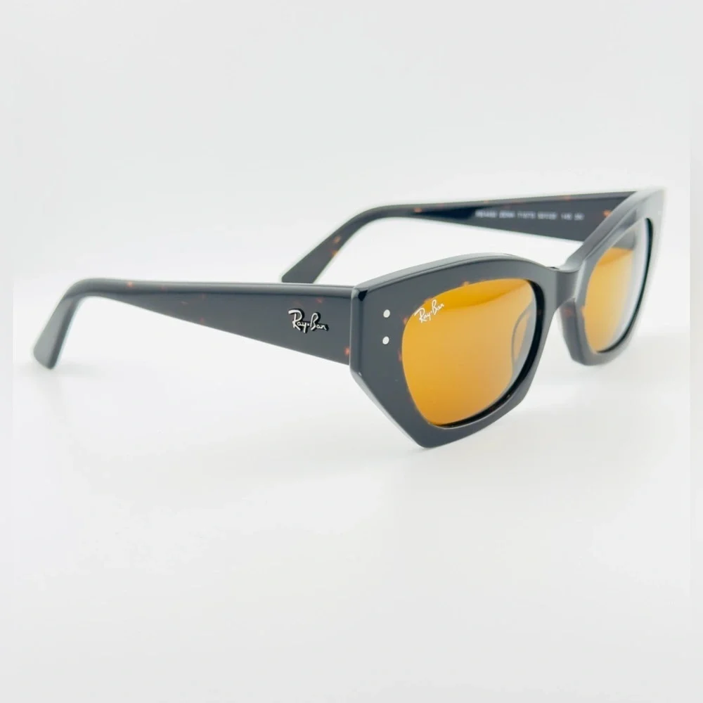 Ray-Ban Zena Bio-Based Women Sunglasses Polished Havana Frame with Brown Lenses - Picture 9 of 13